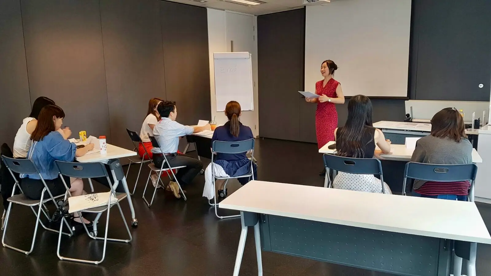Shiseido corporate team participating in a customized Business Mandarin training session in Hong Kong.