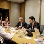 Corporate executives and expat professionals attending an interactive Business Mandarin group training session at Nihao Language Education in Central Hong Kong.
